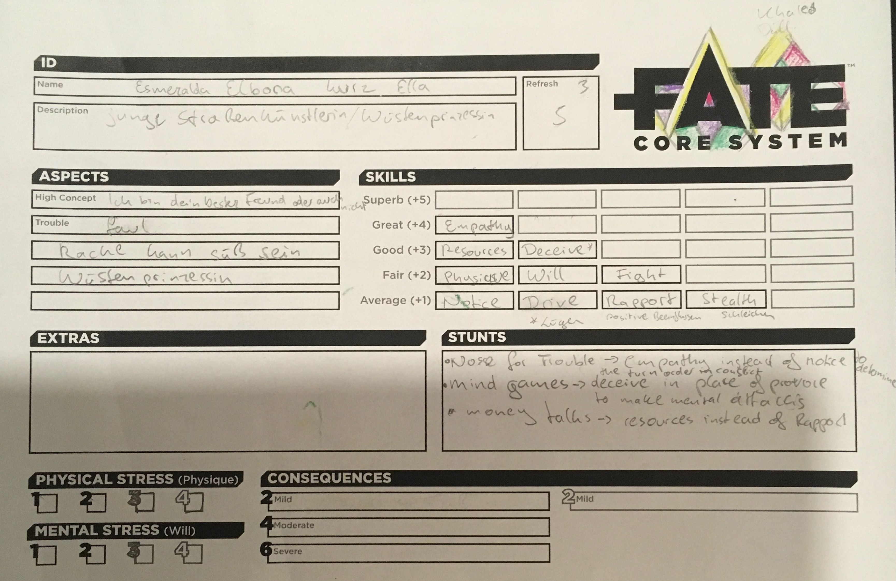 Esmerlada Sheet (zum Vergrößern klicken)